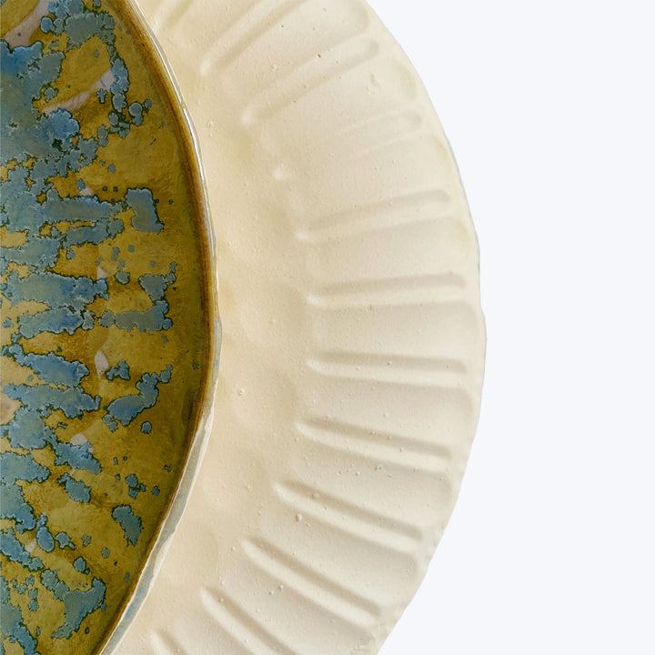 Faceted Ceramic Plate Large - Blue Nebula Default Title