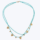 22k Gold Double Turquoise Rondelle Beaded Necklace