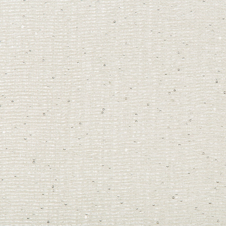 Close-up of light-colored textured fabric with horizontal fibers and imperfections.