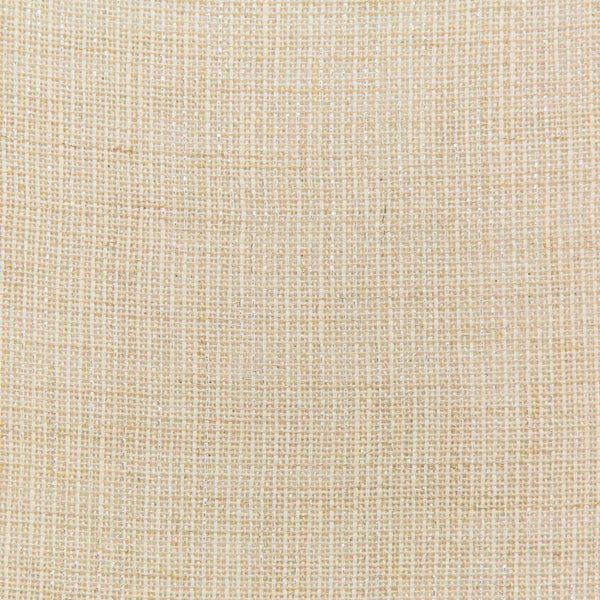 Close-up of beige woven fabric with tight grid-like texture.