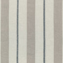 Vertical striped fabric in light and dark grey, with navy accents.