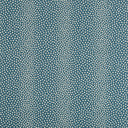Close-up of teal fabric with white polka dots; textured woven material.