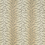 Tiger stripe fabric with alternating light beige and taupe stripes.