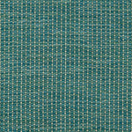 Close-up view of green and cream fabric with textured weave.