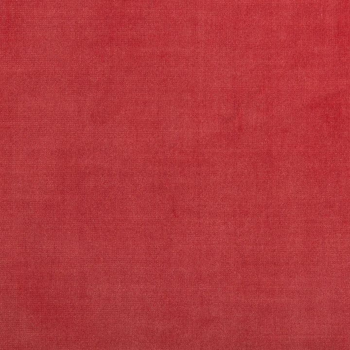 Close-up view of solid red fabric with textured weave pattern.