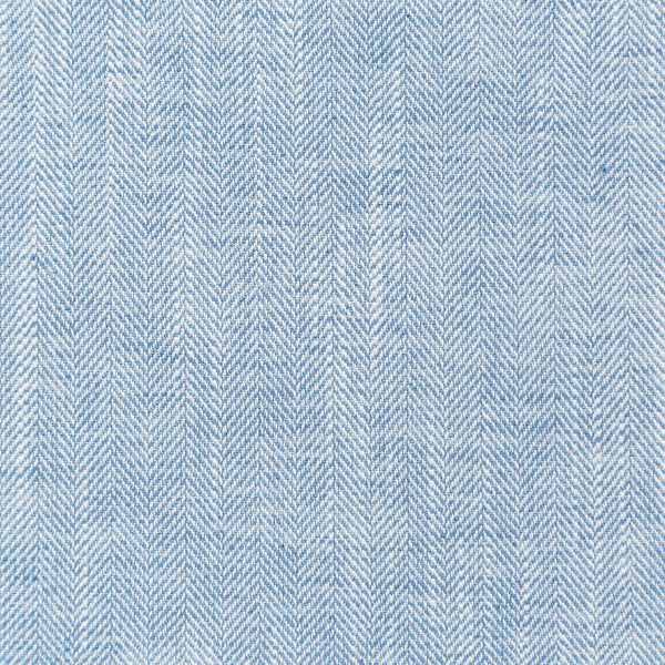 Blue fabric with herringbone pattern, combining classic design and texture.