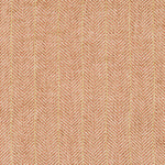 Close-up of a herringbone fabric with orange threads, textured appearance.