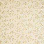 Elegant golden plant motif wallpaper adds a touch of nature-inspired luxury.