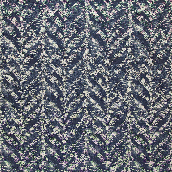 Intricate leaf-like pattern on dark fabric adds depth and rhythm.