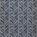 Intricate leaf-like pattern on dark fabric adds depth and rhythm.