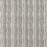 Textured fabric with gray vertical stripes and organic white streaks.