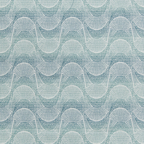 Repeating fish scale pattern in blue and white, textured appearance.