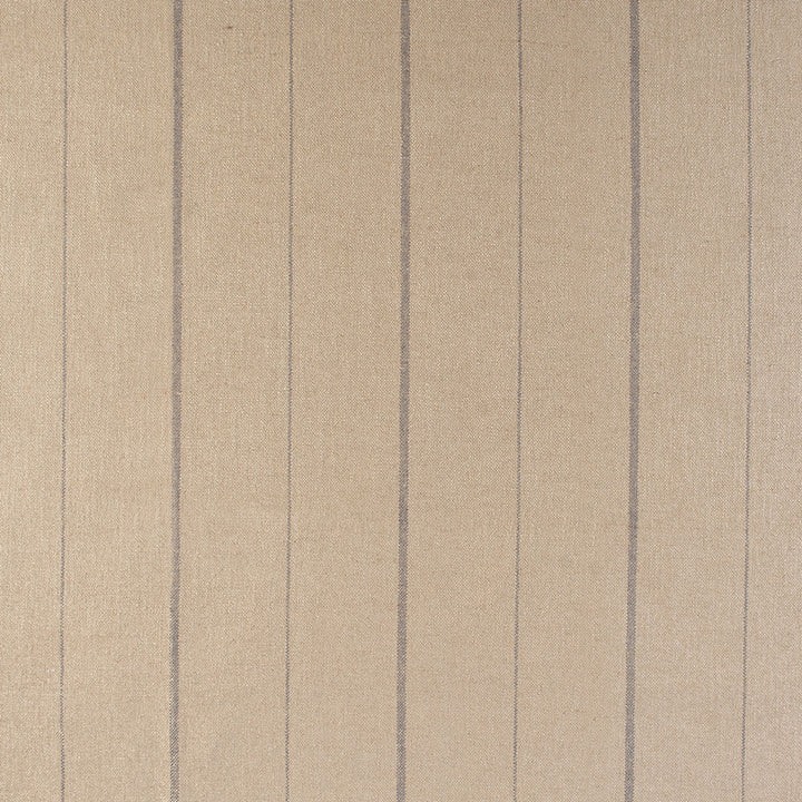 Textured fabric with vertical stripes in contrasting shades, possibly linen.