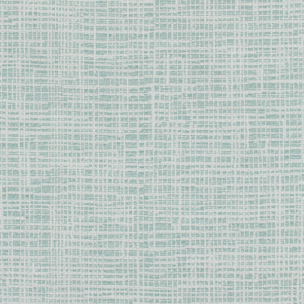 Close-up of a light aqua and white woven fabric pattern.