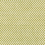 Structured and repeating patterned fabric with green circular shapes