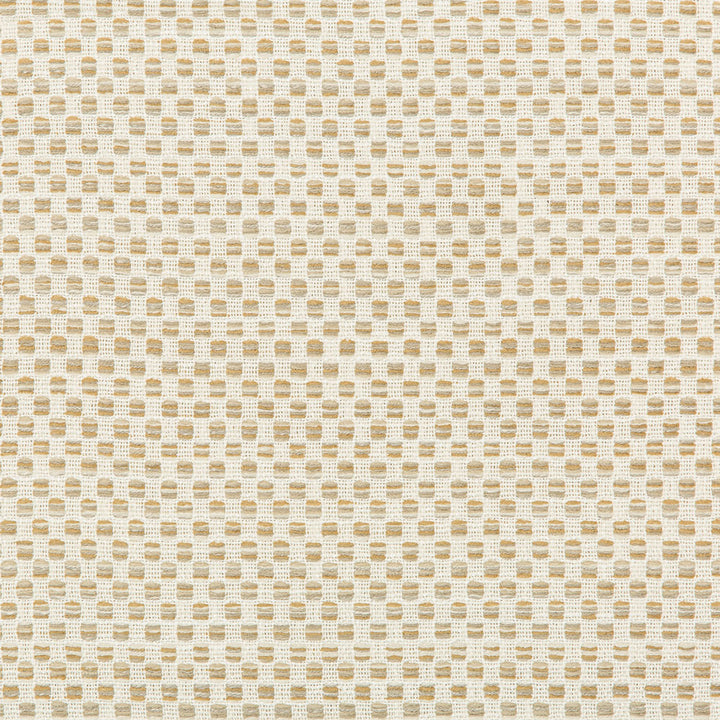 Textured fabric with tight square pattern in neutral tones.
