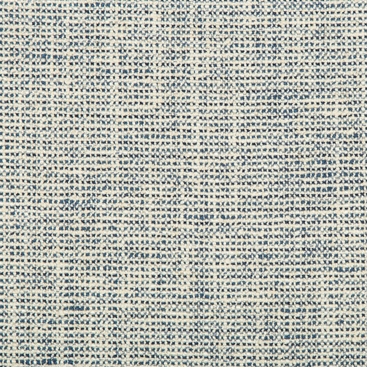 Close-up of high-quality, durable fabric with speckled blue pattern