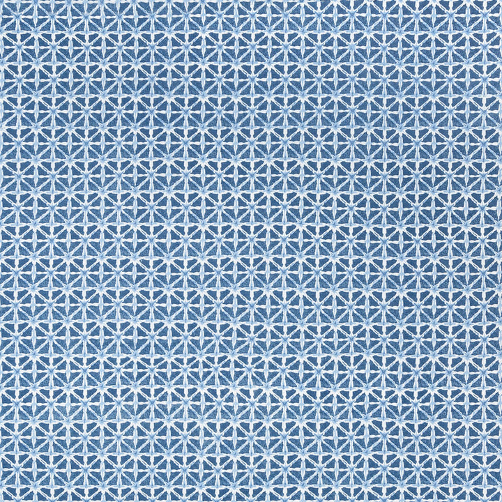 Tessellated design featuring cross-like motifs on a blue textured background.