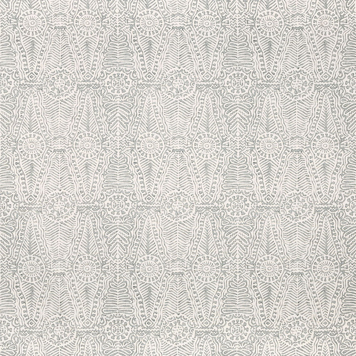 Intricate monochromatic pattern with organic motifs creates ornate visual texture.
