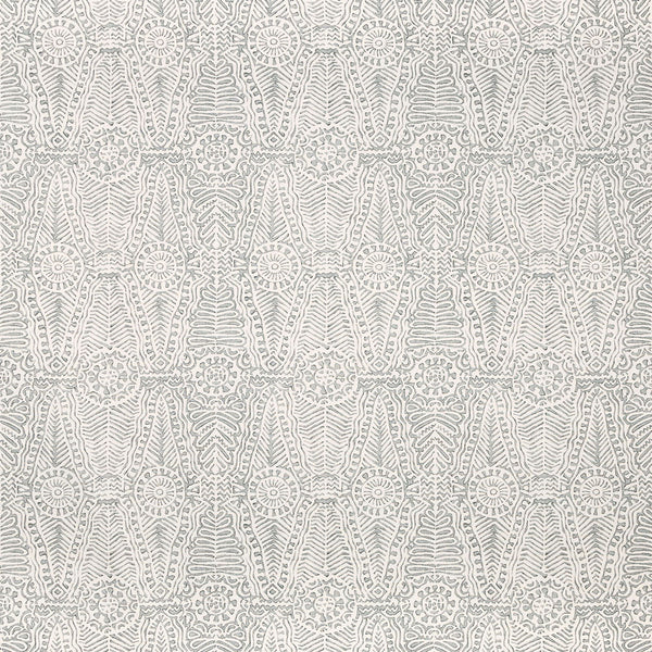 Intricate monochromatic pattern with organic motifs creates ornate visual texture.