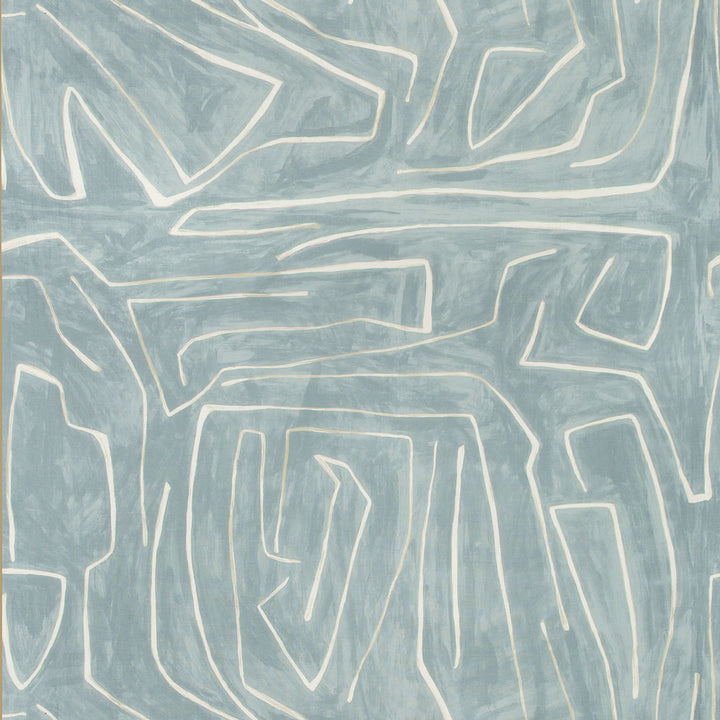 Abstract artwork showcasing interlocking geometric shapes in gray palette.