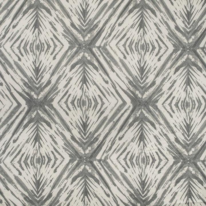 Monochromatic geometric pattern with tribal aesthetic creates an organic design.