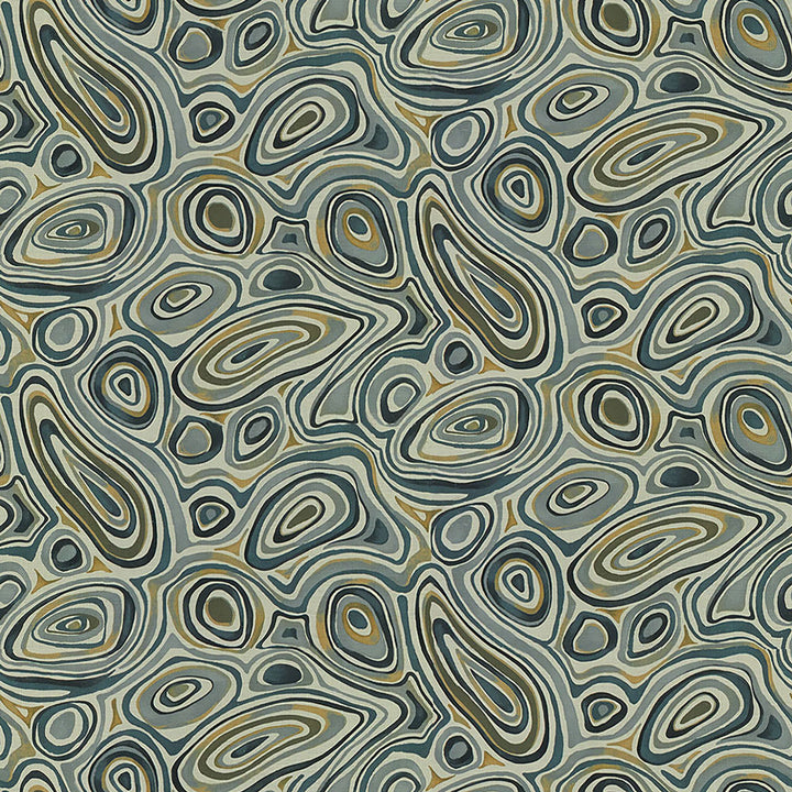 Abstract marbled pattern with organic stone-like shapes in blue hues.