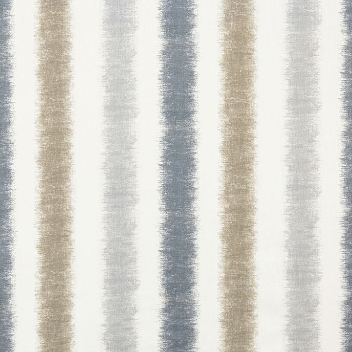 Vertical striped fabric with muted colors for contemporary home decor.