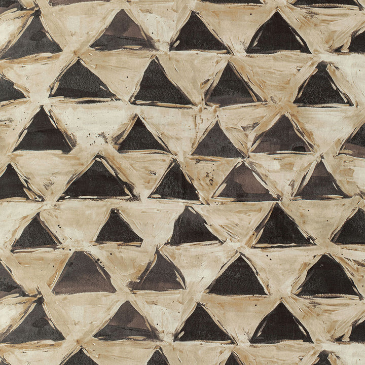 An abstract tessellation featuring triangles and diamonds in textured colors.