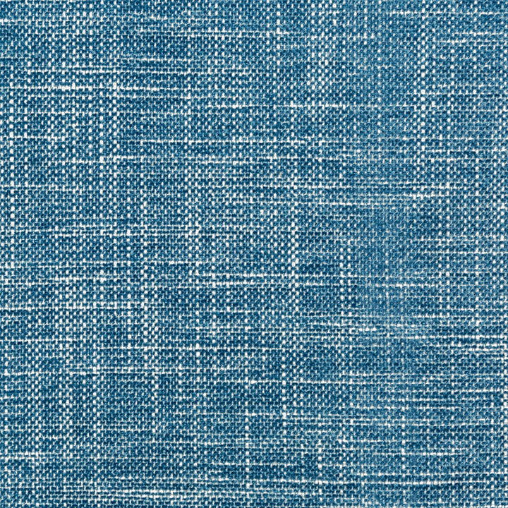 Close-up of blue woven fabric with durable texture and pattern.