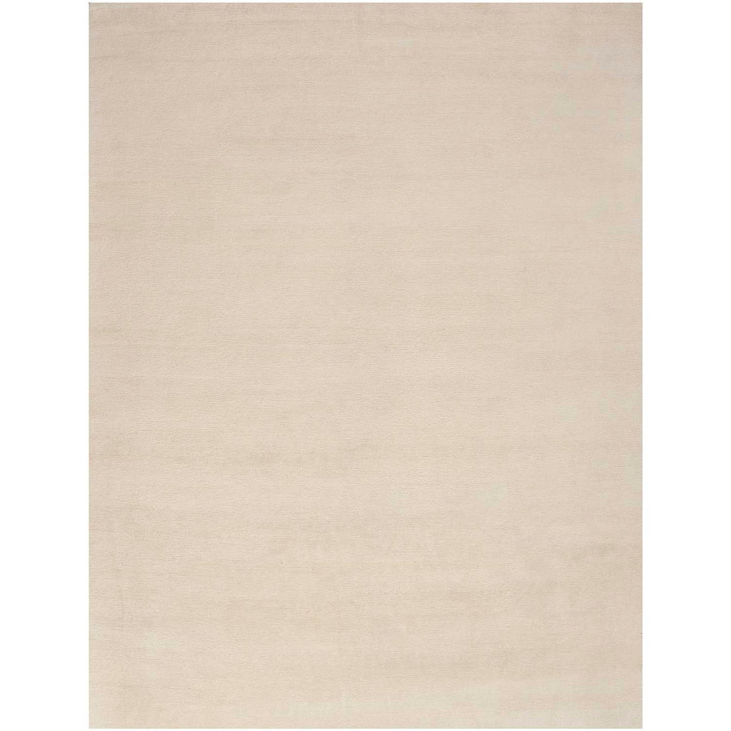 Plain, neutral-colored rug with smooth texture and minimalist design.