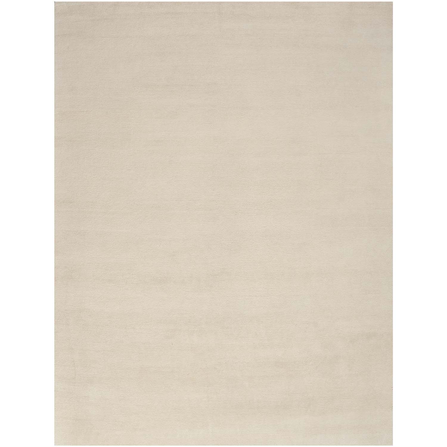 Plain, neutral-colored rug with smooth texture and minimalist design.