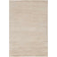 Soft and plush beige rug with ribbed texture, perfect comfort.