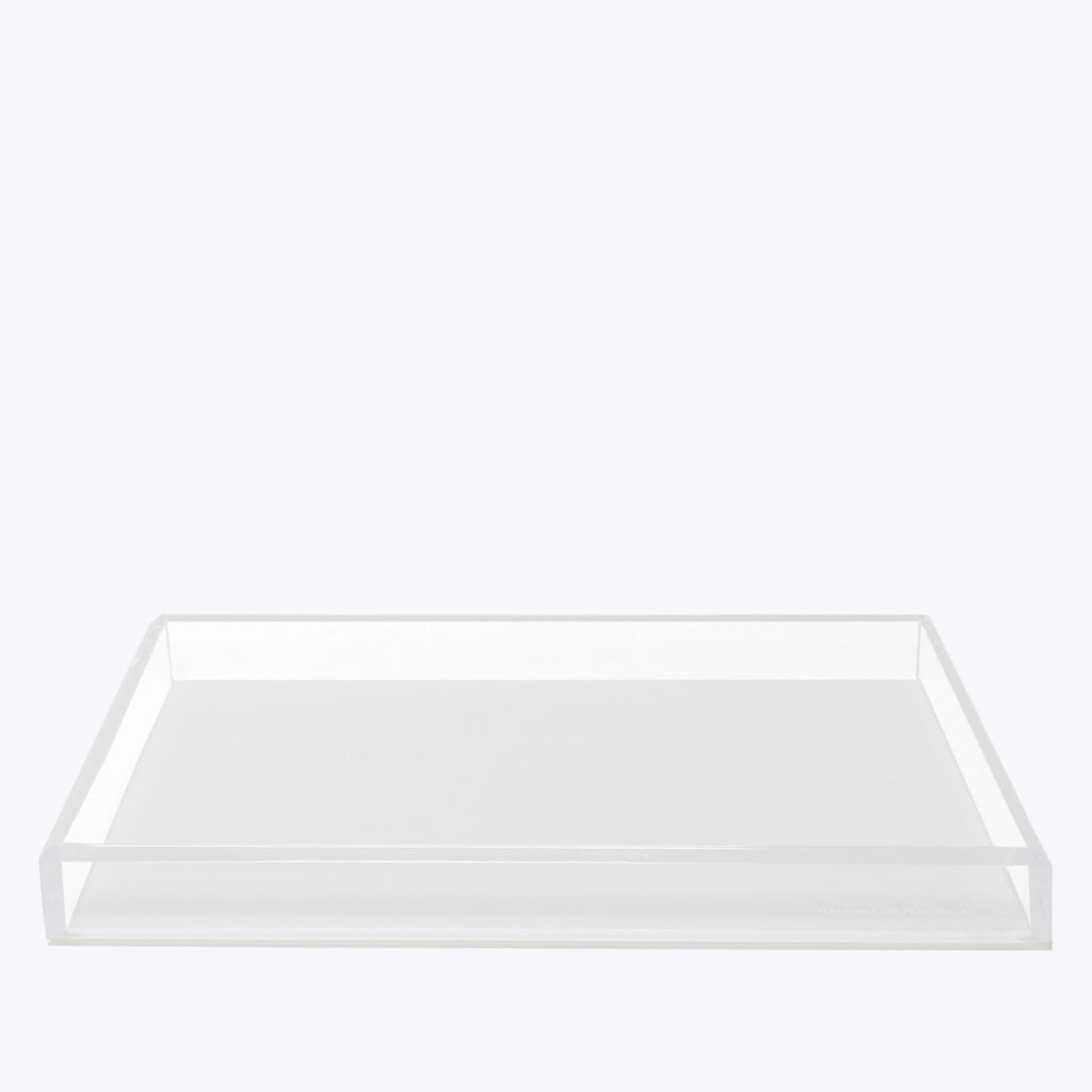 Minimalist white tray with clean lines, perfect for multiple uses.