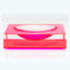 Contemporary designer pink table with bowl-like indent by Alexandra von Furstenberg.