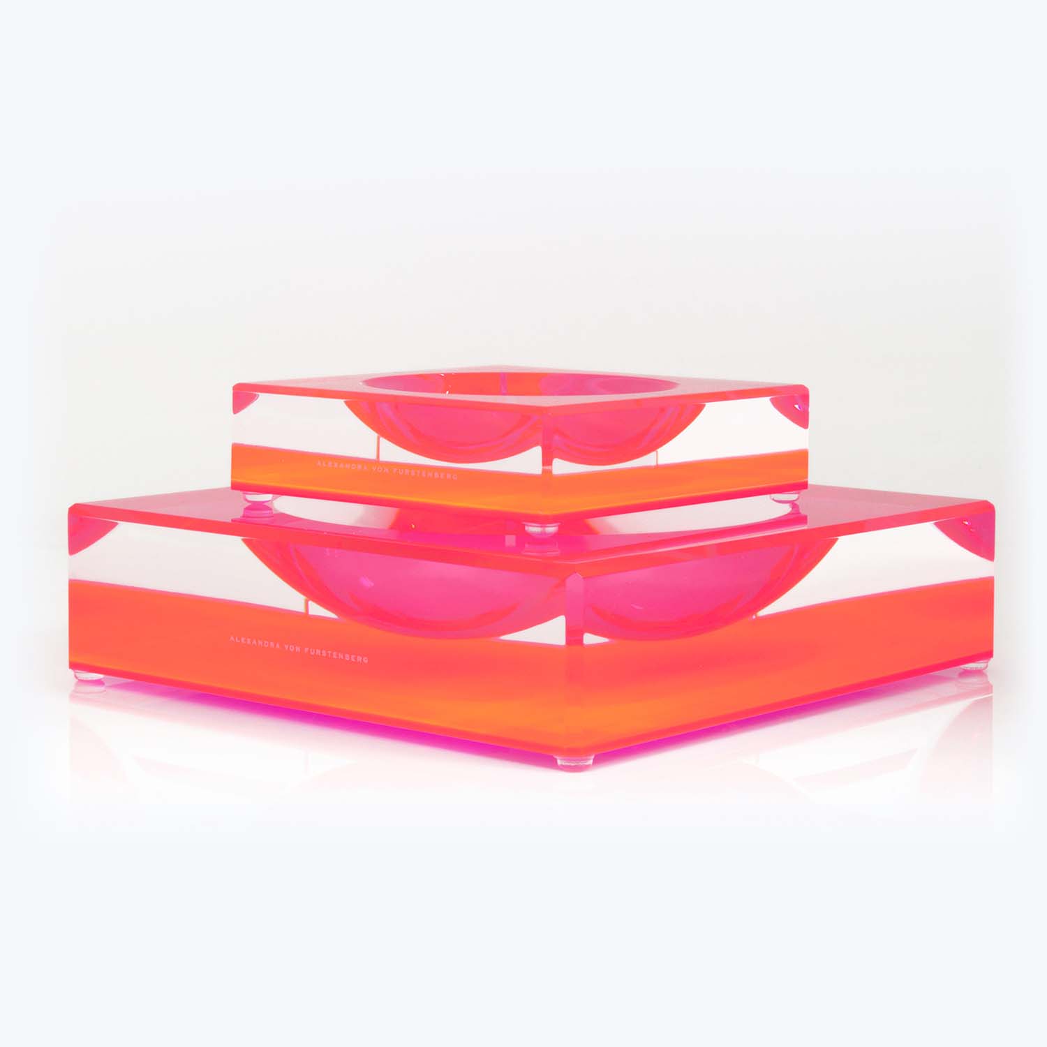 Contemporary acrylic tray with gradient colors, by Alexandra Von Furstenberg.