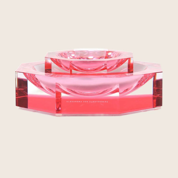 Translucent pink acrylic decorative object by Alexandra Von Furstenberg.