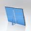 Sleek and modern desktop stand with translucent blue panel design.