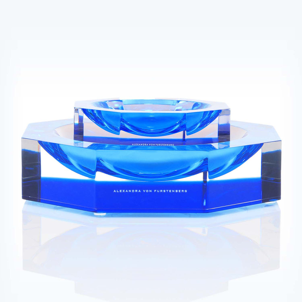 Contemporary acrylic blue object with sleek design by Alexandra von Furstenberg.