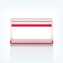 Sleek, modern acrylic box with red accents - versatile and stylish.