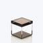 Modern transparent cube with reflective surfaces emphasizing clean lines