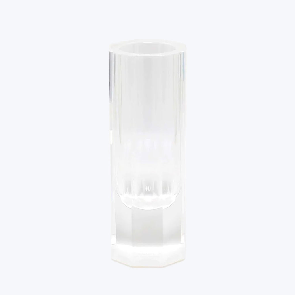 Simple and elegant glass vase, perfect for any interior design.