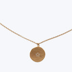 22k Gold Diamon Hammered Charm Necklace