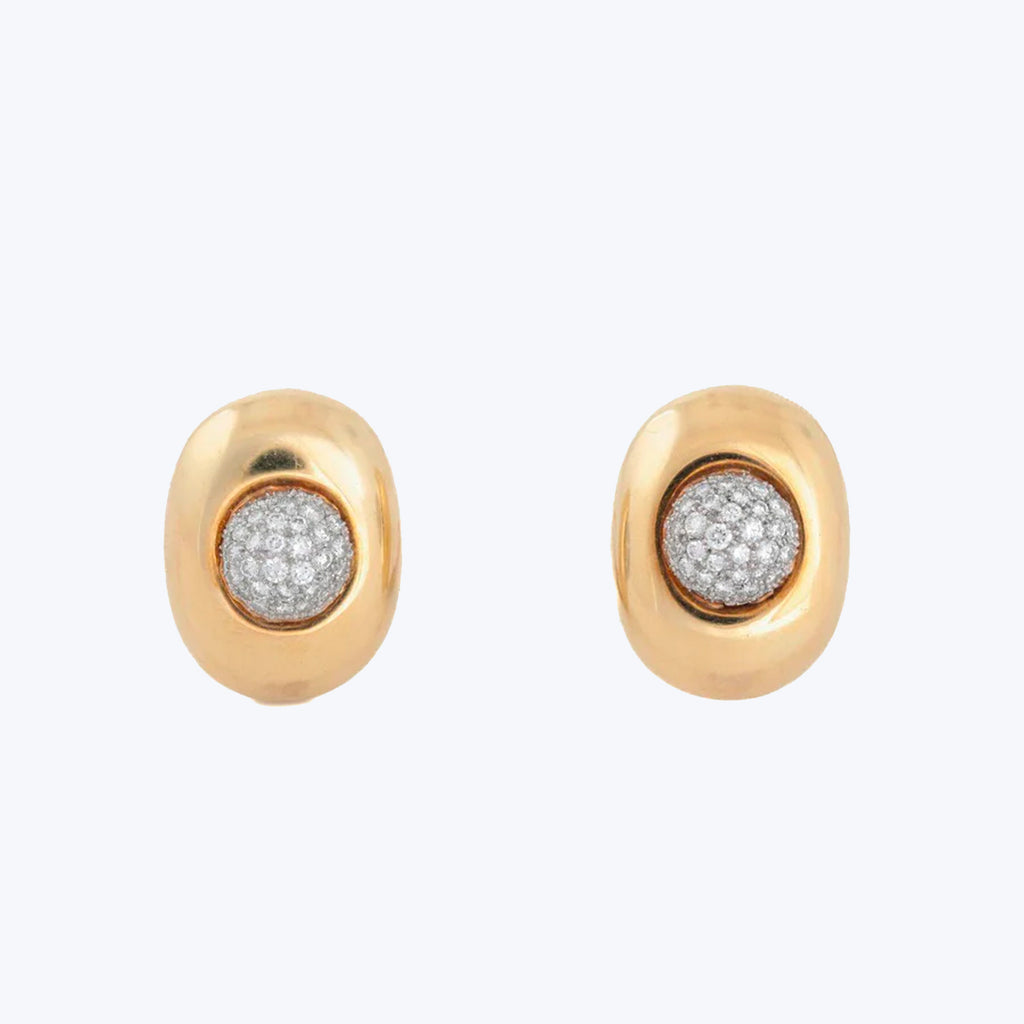 Simple yet elegant gold-toned earrings with sparkling diamond accents.