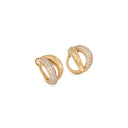 Gold hoop earrings with sparkling pavé-set gemstones for sophisticated style.