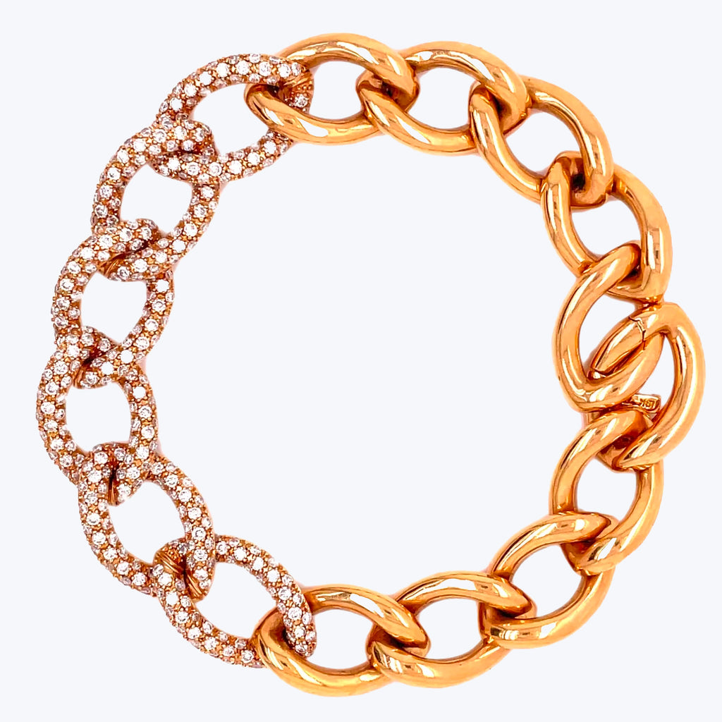 18k Gold 1990s Link Diamond Bracelet Default Title