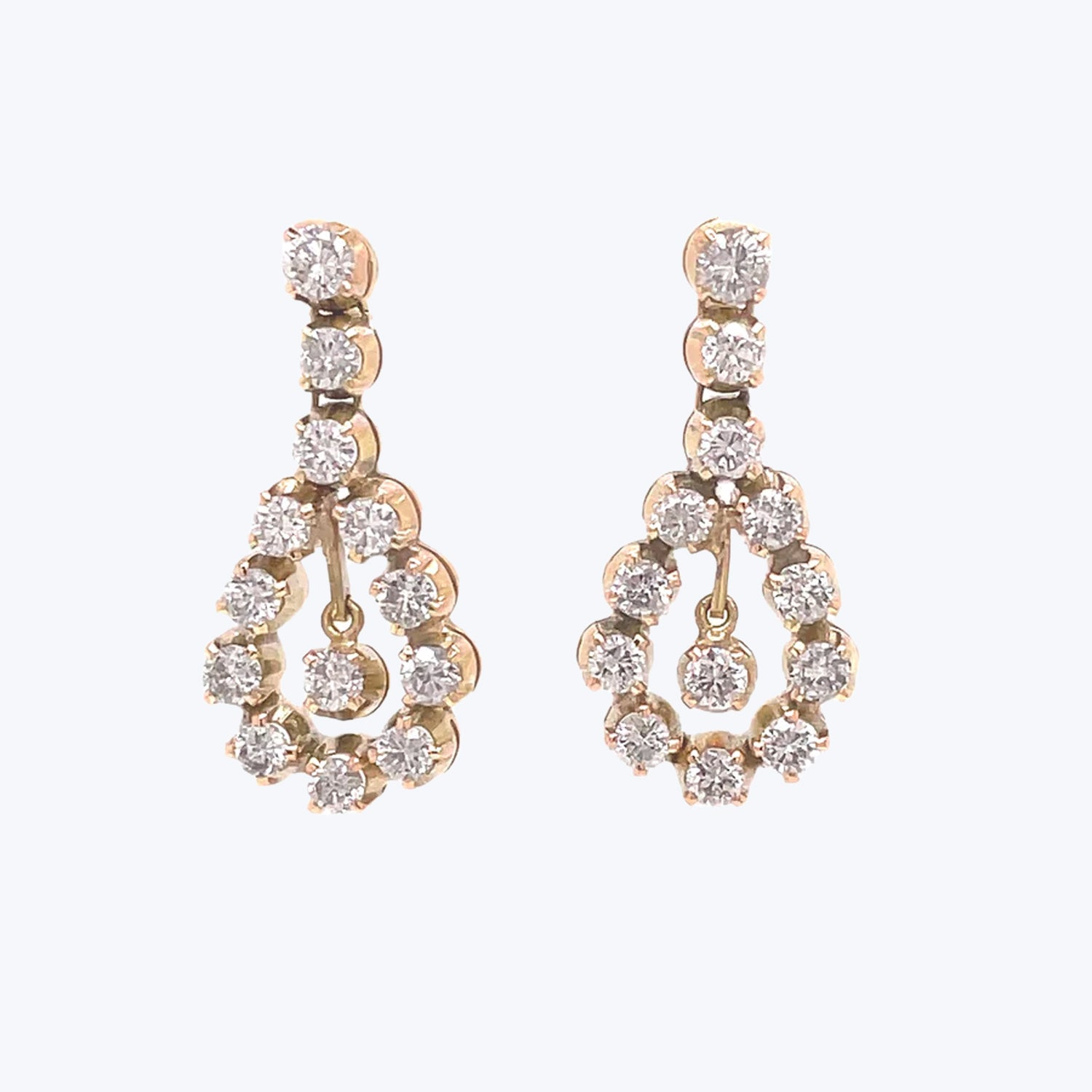 Vintage Diamond Dangle Earrings Default Title