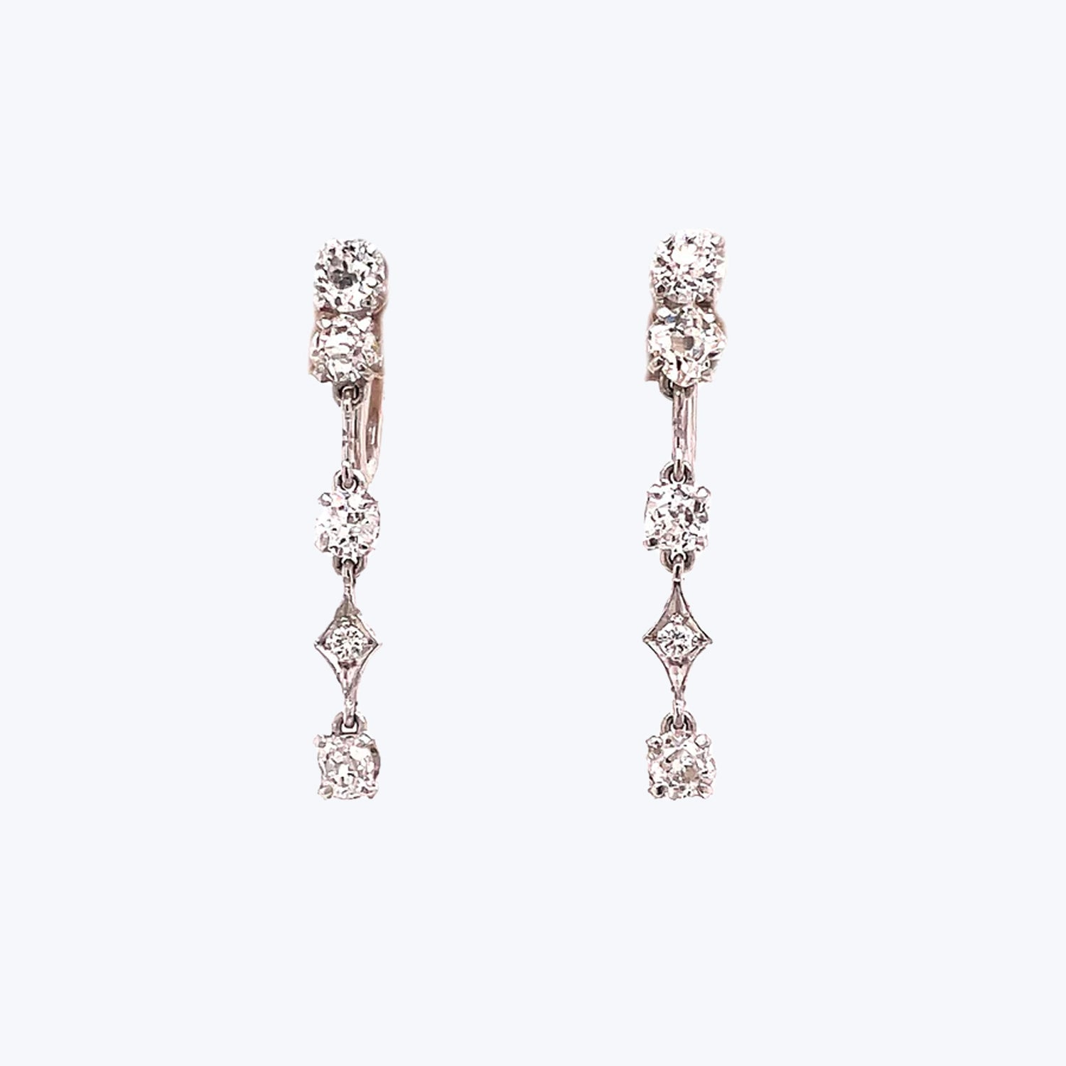 Art Deco Diamond Dangle Earrings Default Title