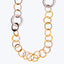 Chunky metallic chain necklace with alternating gold and silver links