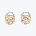 Luxurious gold earrings with diamond-like stones, perfect for formal occasions.
